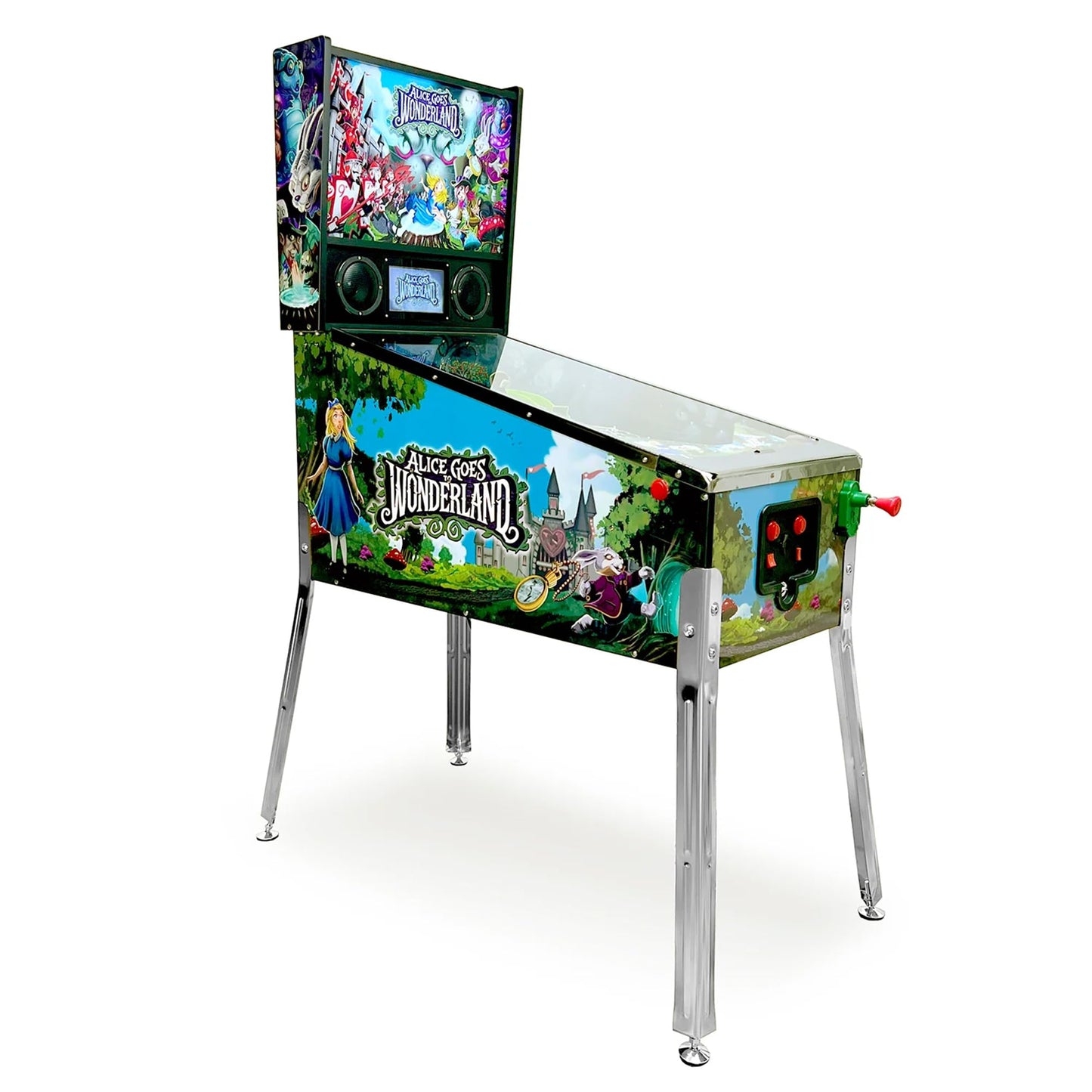 Wonderland Amusements Alice Goes to Wonderland Pinball Machine with LED Lighting