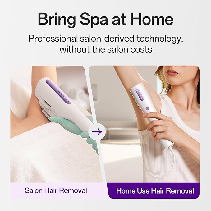 Laser Hair Removal Device for Women and Men, IPL Painless Sapphire Laser Hair with 40°F Ice-Cooling System, Safe for Body Treatment, Long-Lasting Hair Removal from Home, Face, Legs, Back Bikini Line