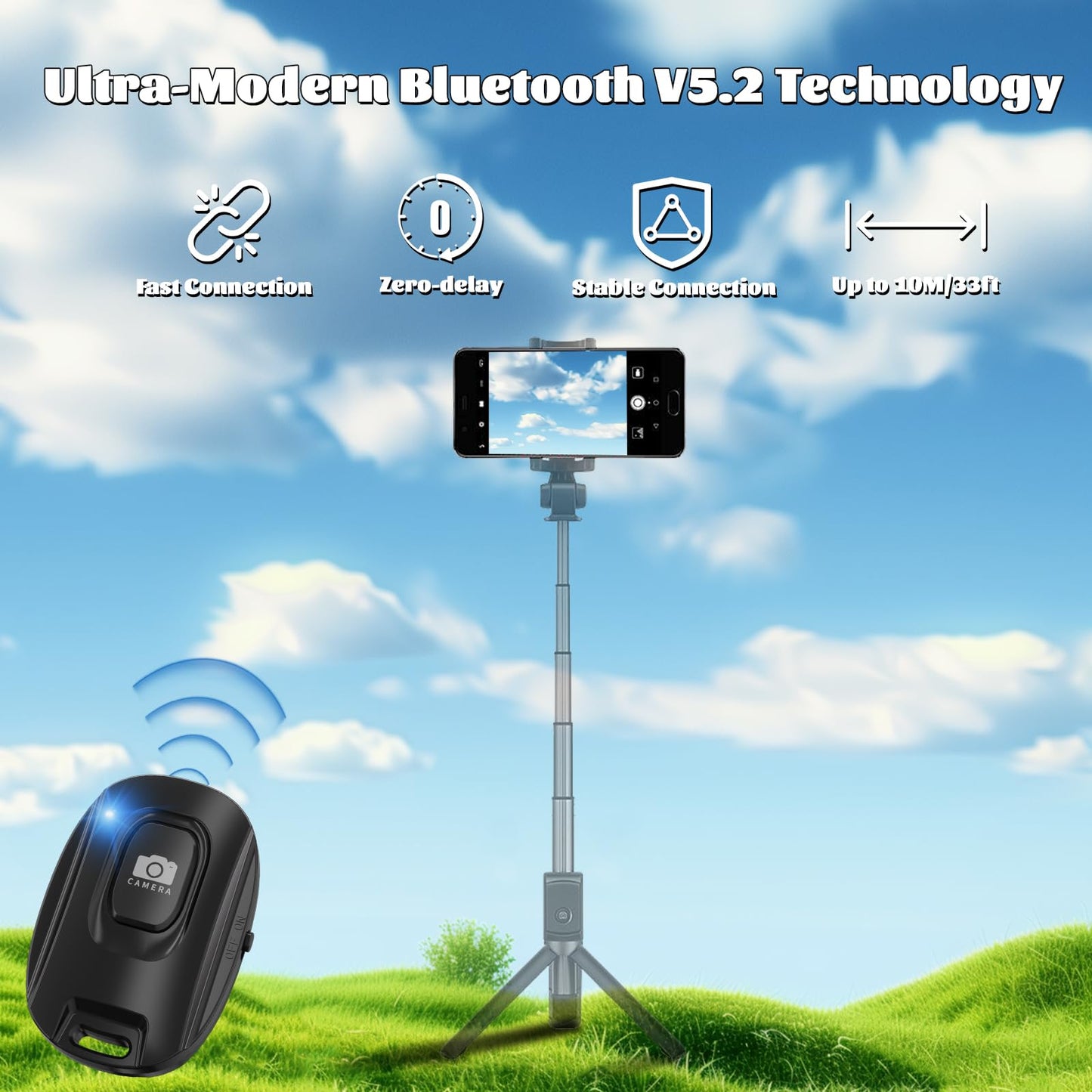 Mairan Rechargeable Wireless Camera Remote Shutter For Iphone And Android Smartphones,2 Pack Bluetooth Phone Remote Control,Self