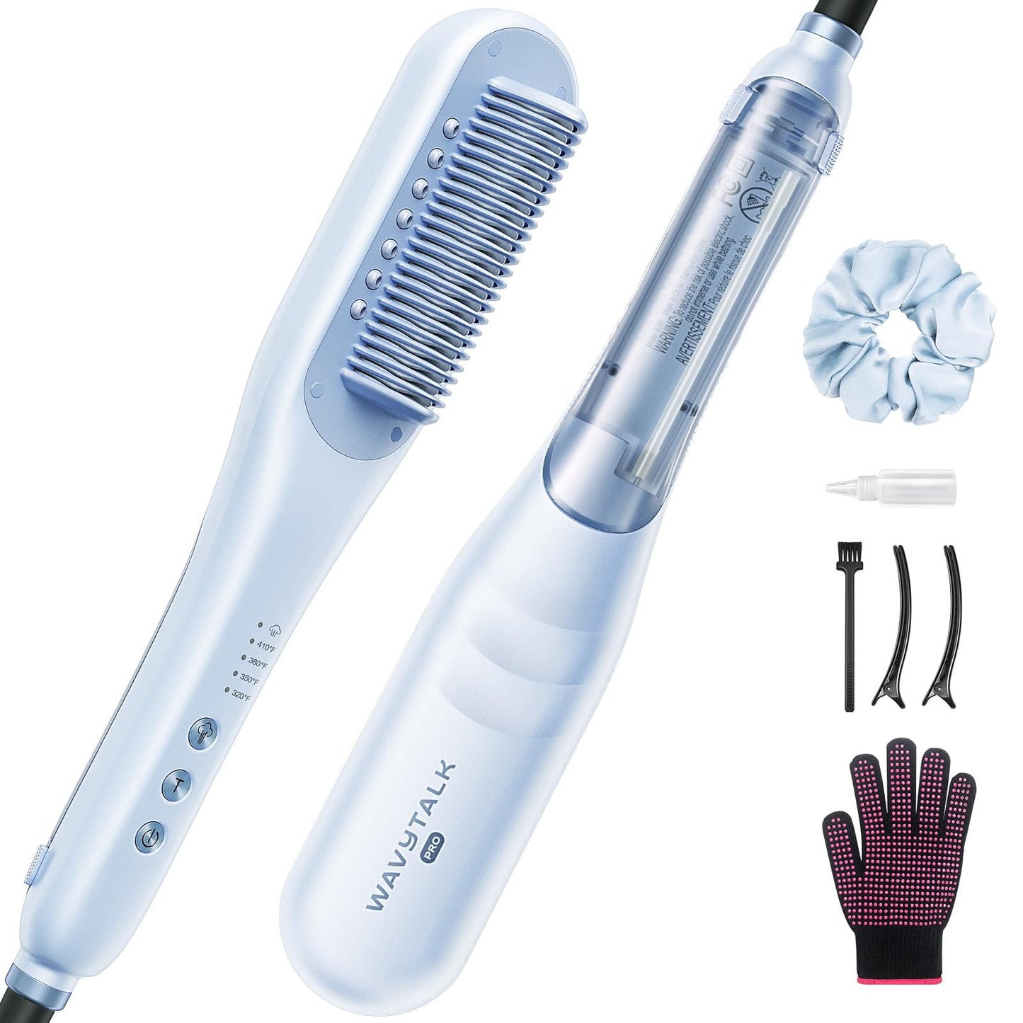 Wavytalk Pro Steam Hair Straightener Brush, Steamline Pro 3 in 1 Straightening Brush, Steam Reduces Damage, Nourishes Hair, and