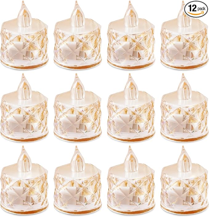 AYMXZT 12PCS Flameless Candles, Battery Operated LED Tea Lights for Valentine‘s Day, Christmas, Wedding, Anniversary, Tabl...