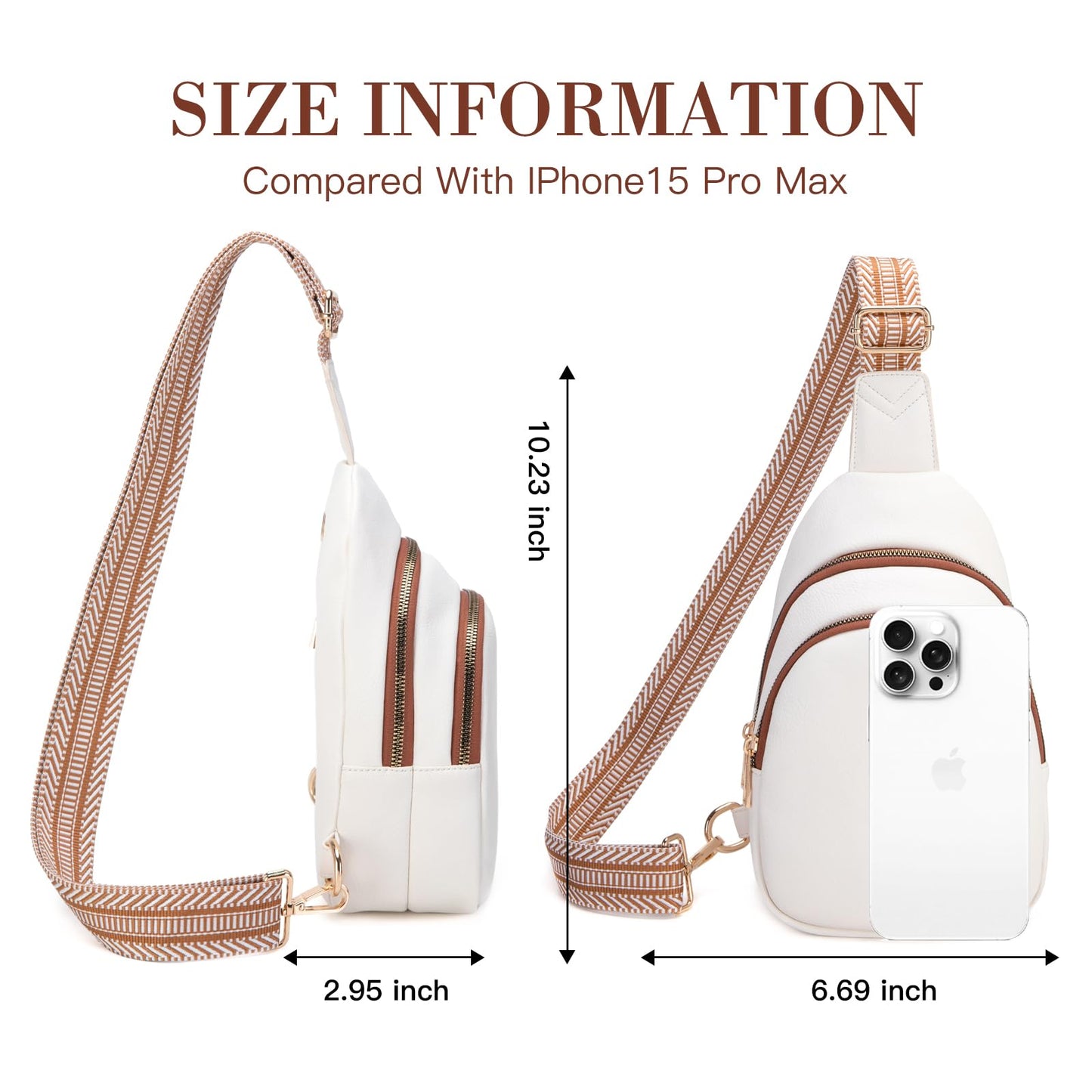Viverte Crossbody Bags for Women Initial Sling Bag Cross Body Fanny Packs Personalized Gifts for Mom Women Wife (Beige with Brown-A)