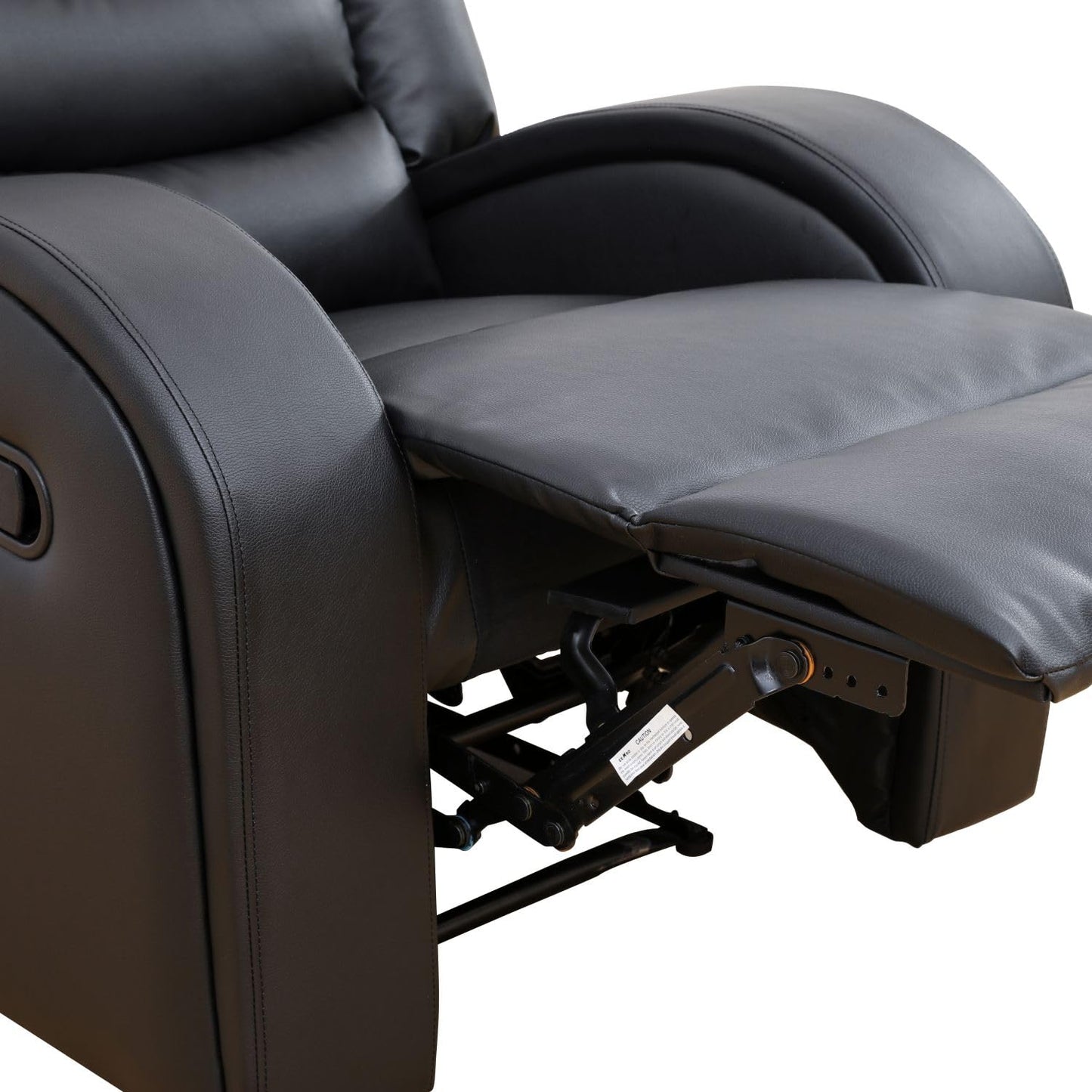 UOCFYK Oversized Faux Synthetic Leather Chairs for Living Room Comfy Wide Lazy Boy Home Theater Seating Recliner for Apartment/Office, Black
