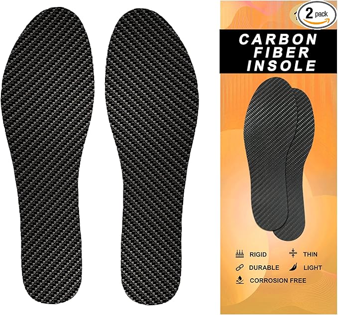 Rigid Carbon Fiber Plate Insole for Hallux Rigidus & Turf Toe – Medical-Grade Stiff Insert for Toe Fracture Recovery, Morton Extension & Arthritis Pain Relief (1 Pair)
