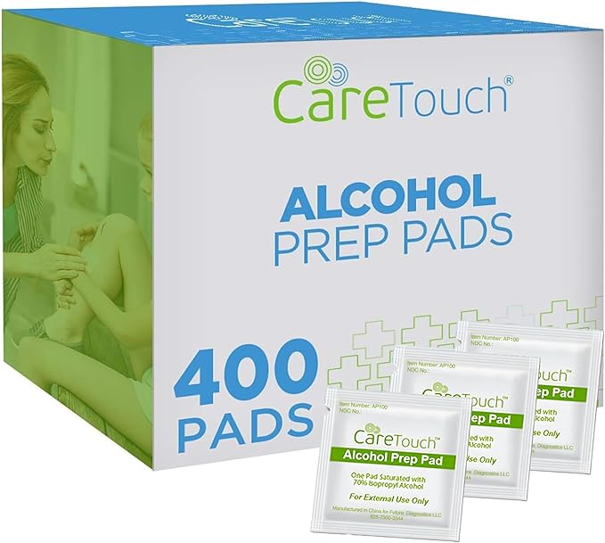 Care Touch Alcohol Wipes Individually Wrapped - Prep Pads with 70% Isopropyl Alcohol, Great for Home, Medical & First Aid ...