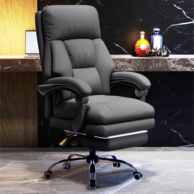 Office Chair with Leg Rest Executive Desk Chairs with Wheels High Back Computer Gaming Chairs Adjustable Reclining Ergonomic Work Chair for Home Office