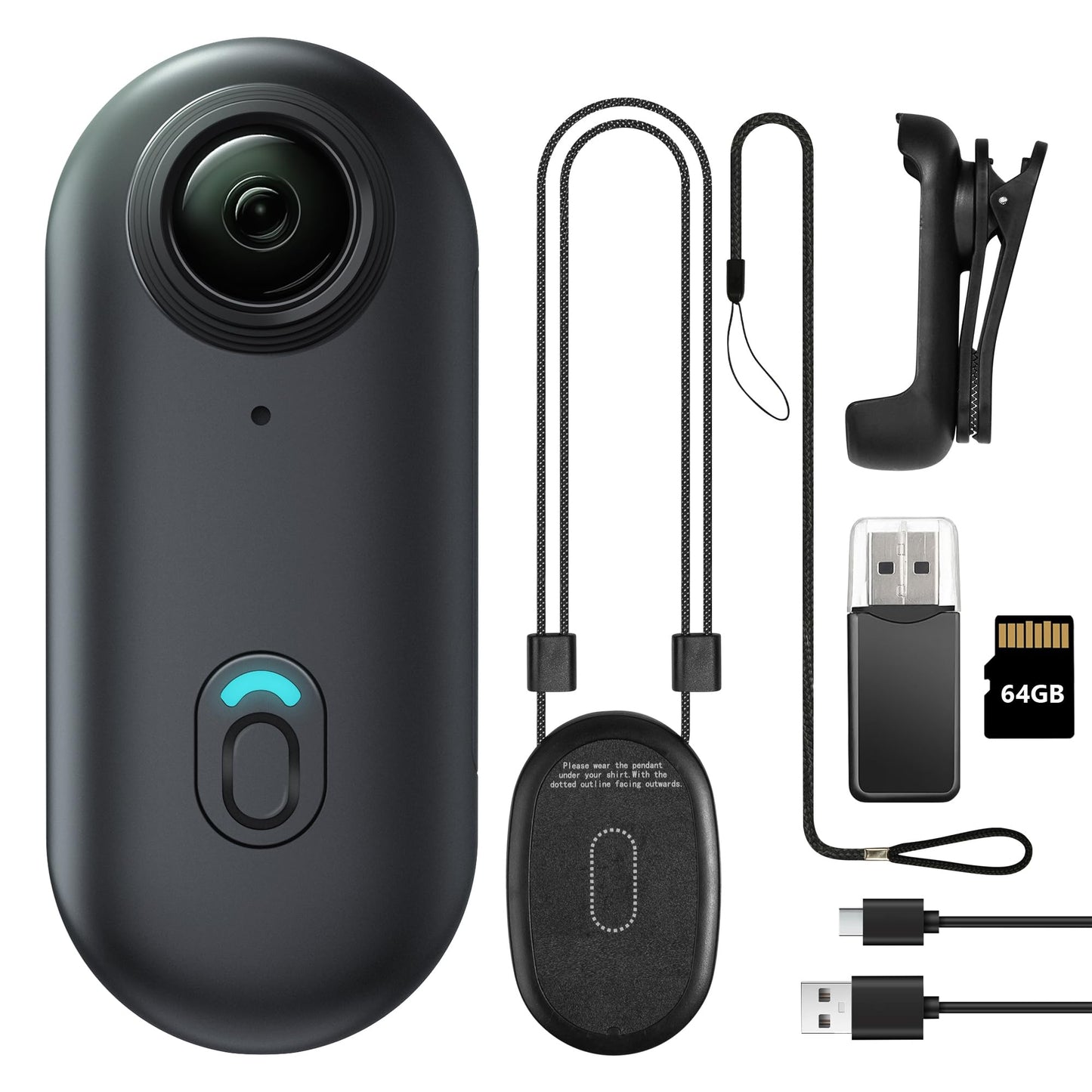 Meoilkolnm Mini Body Camera, Wearable Action Body Cam, Thumb Size Hands Free Recording Body Worn Camera, Premium Portable Camcor