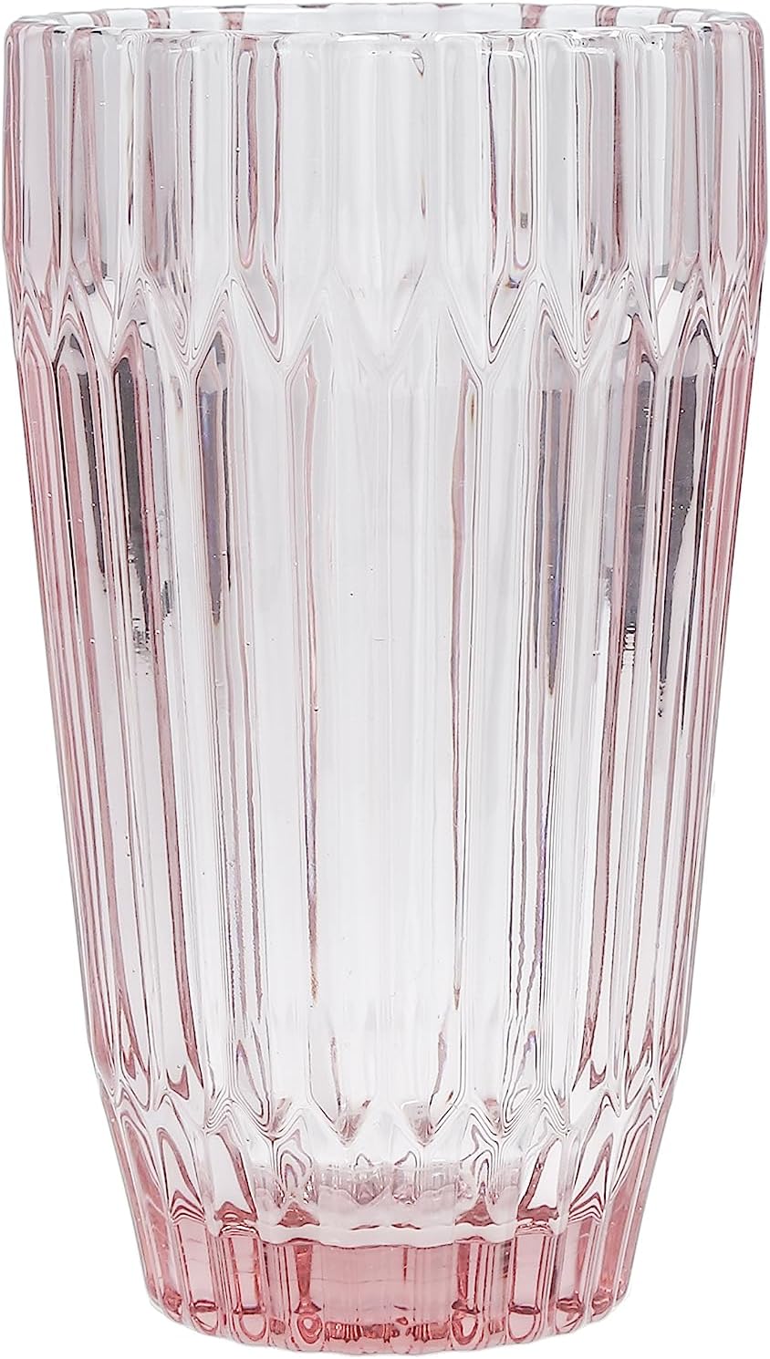 Fortessa Archie Glass Drinkware, Iced Beverage Glass (Set of 6), 14.8 Ounce, Pink