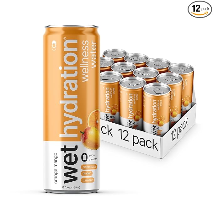 Wet Hydration - Functional Hydration Beverage - Flavored Water, Sugar-Free, Gluten-Free, No Artificial Ingredients (Orange...