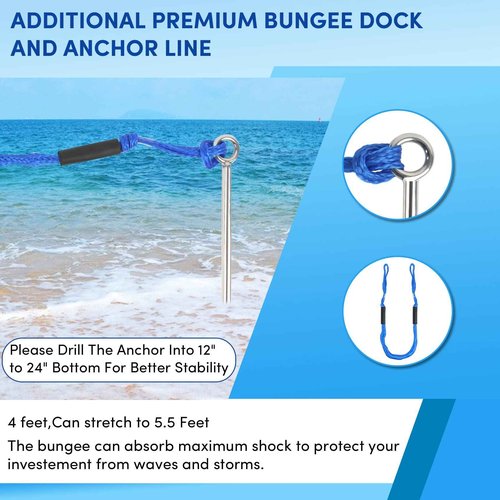 Sand Anchor for Boat 36",2 Pack Chromium-Plated Steel Beach Anchor Boat Sand Anchor with Bungee Dock Line to Hold Watercraft Secure,Kayak ect.Apply to the Sandbar Anchor or Shallow Water Anchor