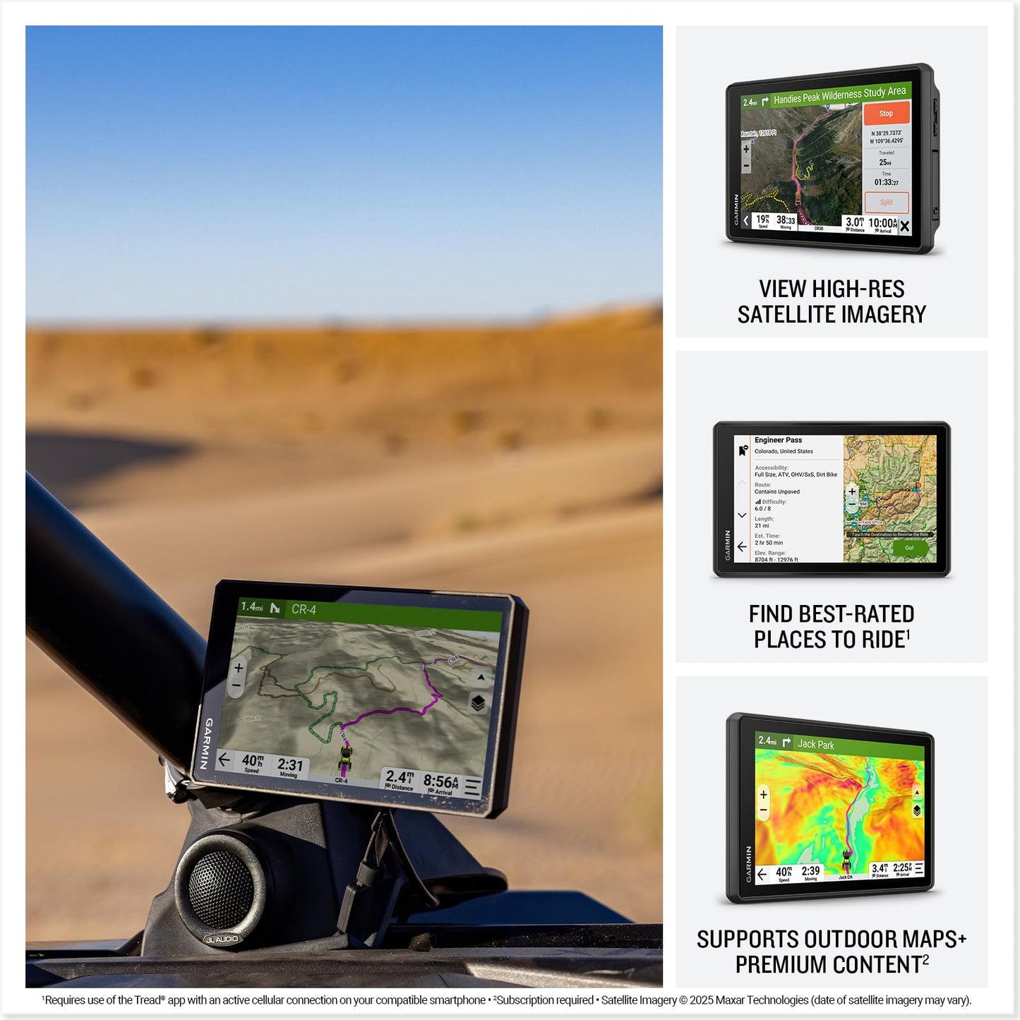 Garmin Tread 2 - Sxs Edition, Rugged 8-Inch Powersport Navigator For Thrilling Off-Road Rides