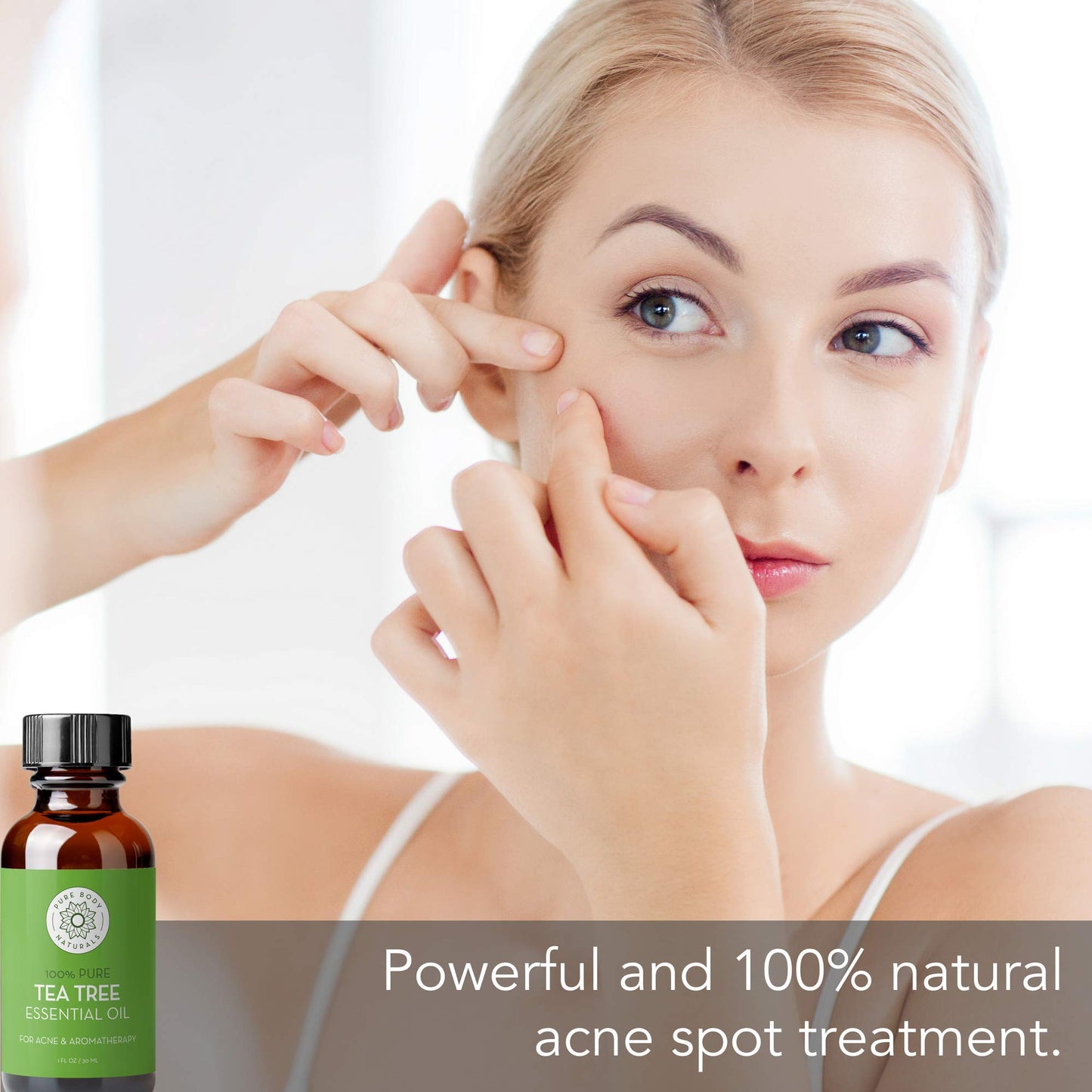 Tea Tree Essential Oil, 1 Fl Oz with Dropper - Undiluted Therapeutic Grade for Your Face, Skin, Hair and Diffuser - 100% Pure Me