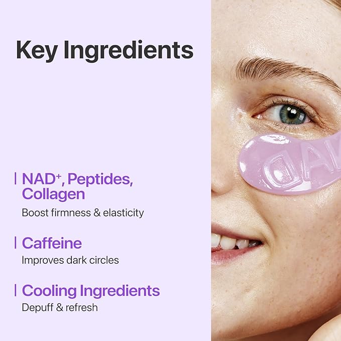 numbuzin No.9 Eye Patches | NAD+ Collagen Under Eye Patches | Dark Circles, Cooling, Depuff Eyes, Wrinkles with Peptides, Caffeine, Niacinamide | Plumping and Firming | 5 Pairs, 10 Patches