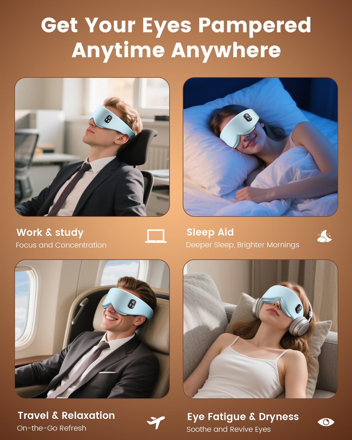 Heated Eye Mask - Cordless Eye Mask for Dry Eyes, Eye Relief, Improved Sleep, Timed Shutdown, 4 Temperature, Washable Eye Heating Pad for Travel, Removable for Cleaning - Teal Green