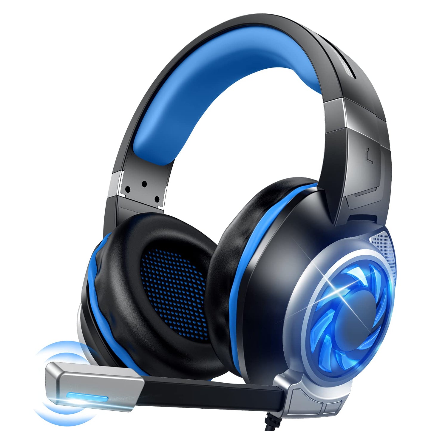Gaming Headset with Microphone,Noise Cancelling Over-Ear Headphones for PC Xbox One PS4 PS5 Controller Xbox Series X/S,USB Headp