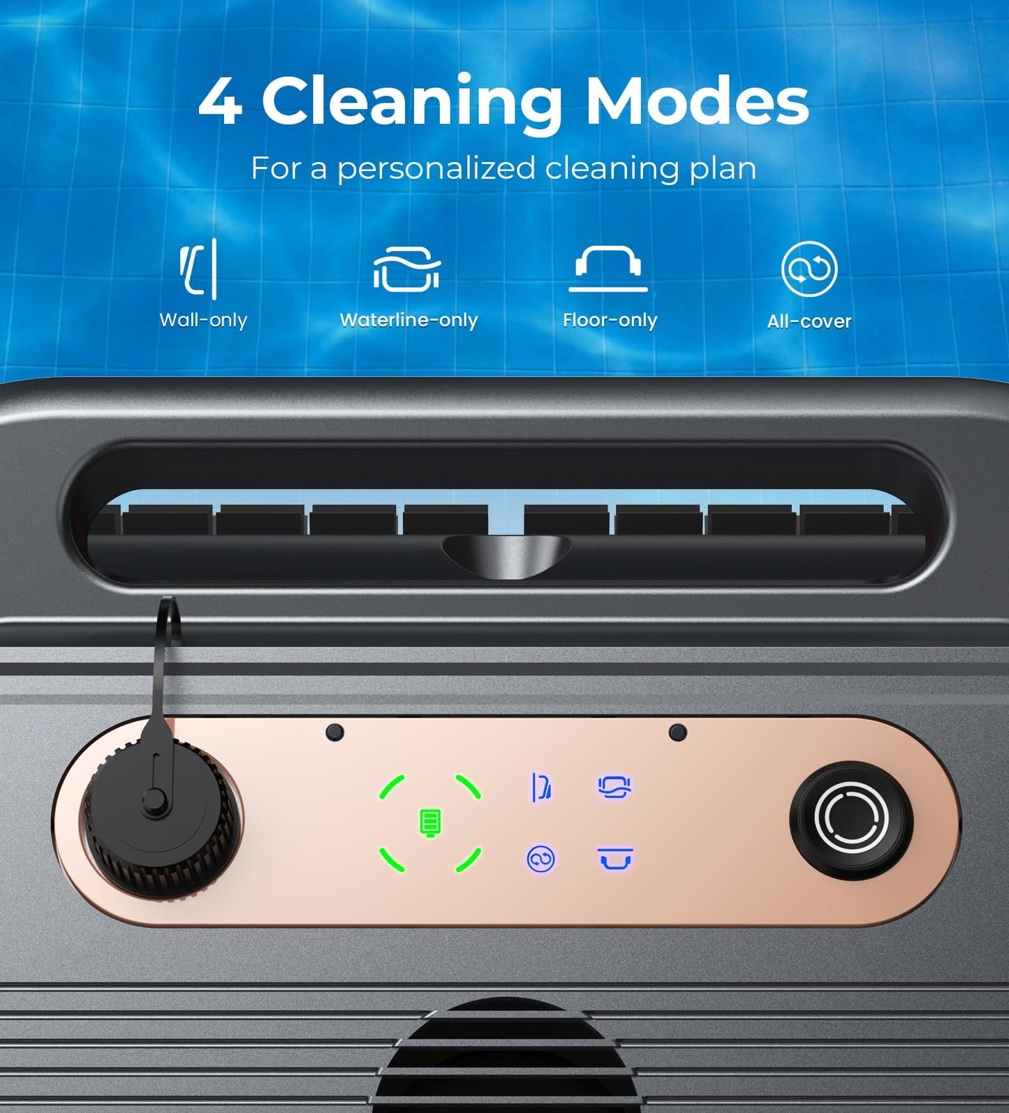 Ezioov U8 Cordless Robotic Pool Cleaner, Wall & Waterline Cleaning, Smart Navigation, Auto-Docking, 150 Min Runtime, Pool Vacuum Robot for Inground & Above-Ground Pools up to 2600 Sq.ft