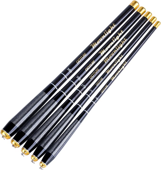 Goture Telescopic Tenkara Fishing Rod Collapsible Crappie Rods 1 Piece Portable Hand Fishing Poles Carbon Fiber Stream Ult...
