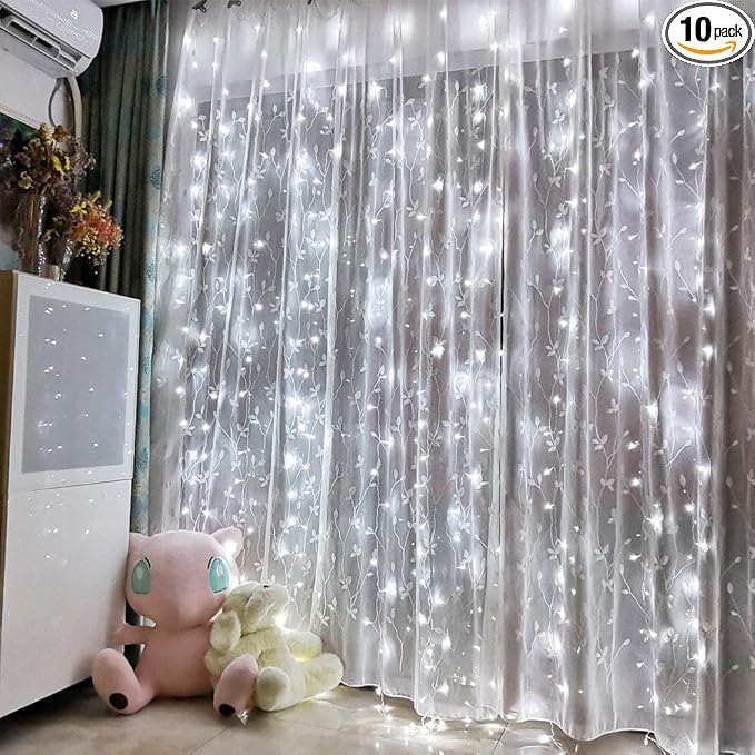 Honche Led Curtain String Lights with Remote for Bedroom Wedding Party Festive Season Propose Marriage Window Christmas De...