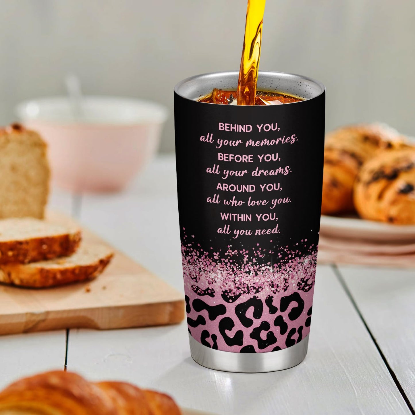 GoMelley 50th Birthday Gifts for Her, 50th Birthday Tumbler Gifts for Women, 50 Year Old Gift for Women Mom Friend Sister Wife, 50 and Fabulous Travel Mug, 20oz, Leopard