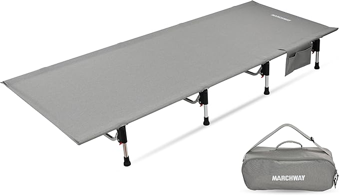 MARCHWAY Lightweight Folding Tent Camping Cot Bed with Lever Lock, Easy Setup Portable Compact for Outdoor Travel, Huntin...