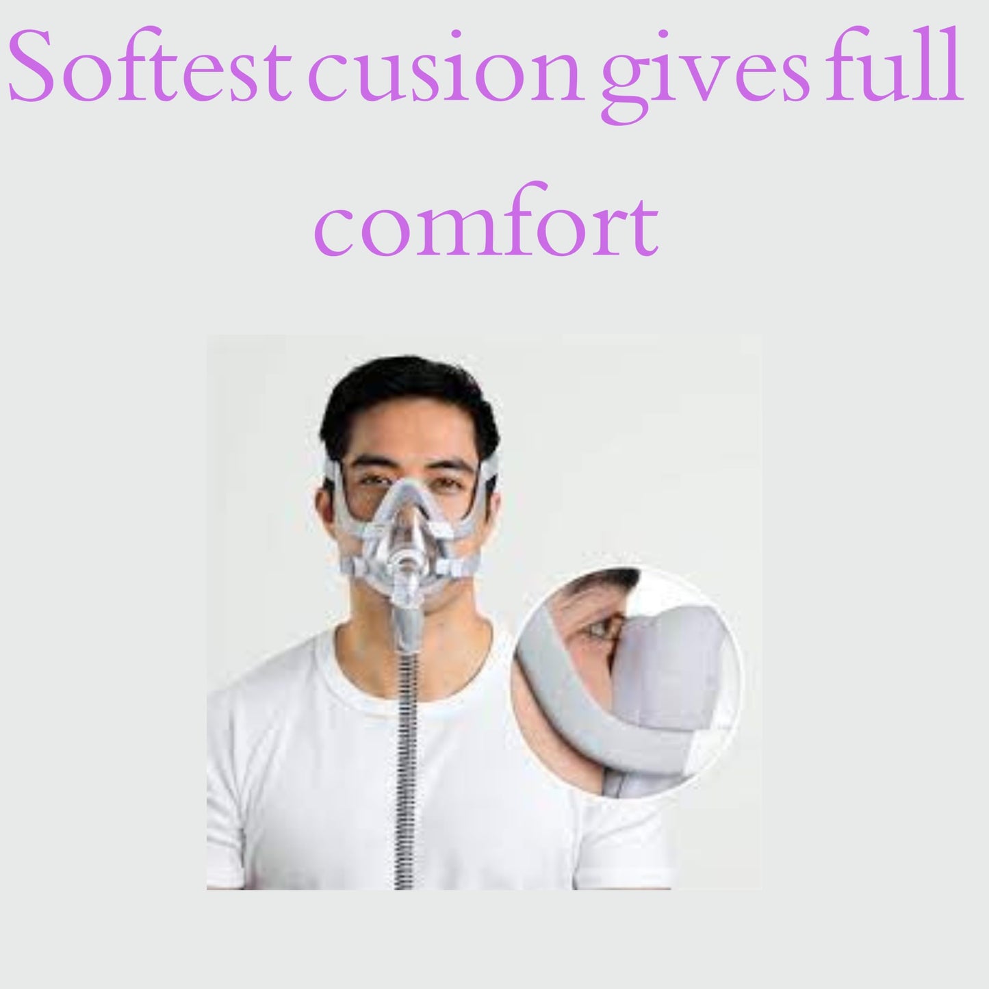 Makasla F20 cusion mask bundle with Cpap cleaning wipes - Provides an Excellent Seal - Medium size
