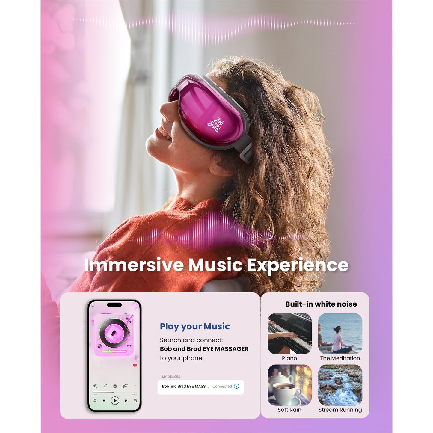 BOB AND BRAD Eye Massager with Heat and Cooling, EyeOasis 3 Eye Mask for Migraine FSA Eligible/HSA Eligible, Heated Face Massager for Dry Eye Strain Eye Relief, Temple Massagers for Stress Relief