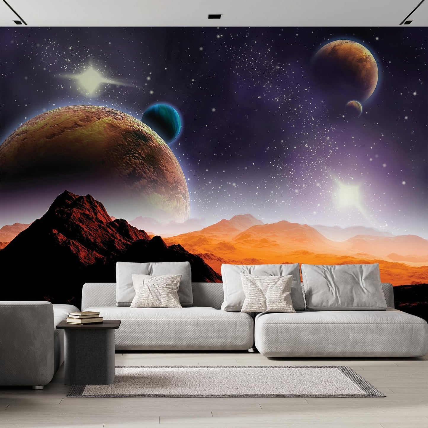 wall26 Wall Sticker/Wall Mural Peering into a Vibrantly Colored Space, Not Peel and Stick, Non-Woven Wallpaper Decorative for Bedroom, Living Room, Office - 132x192 inches