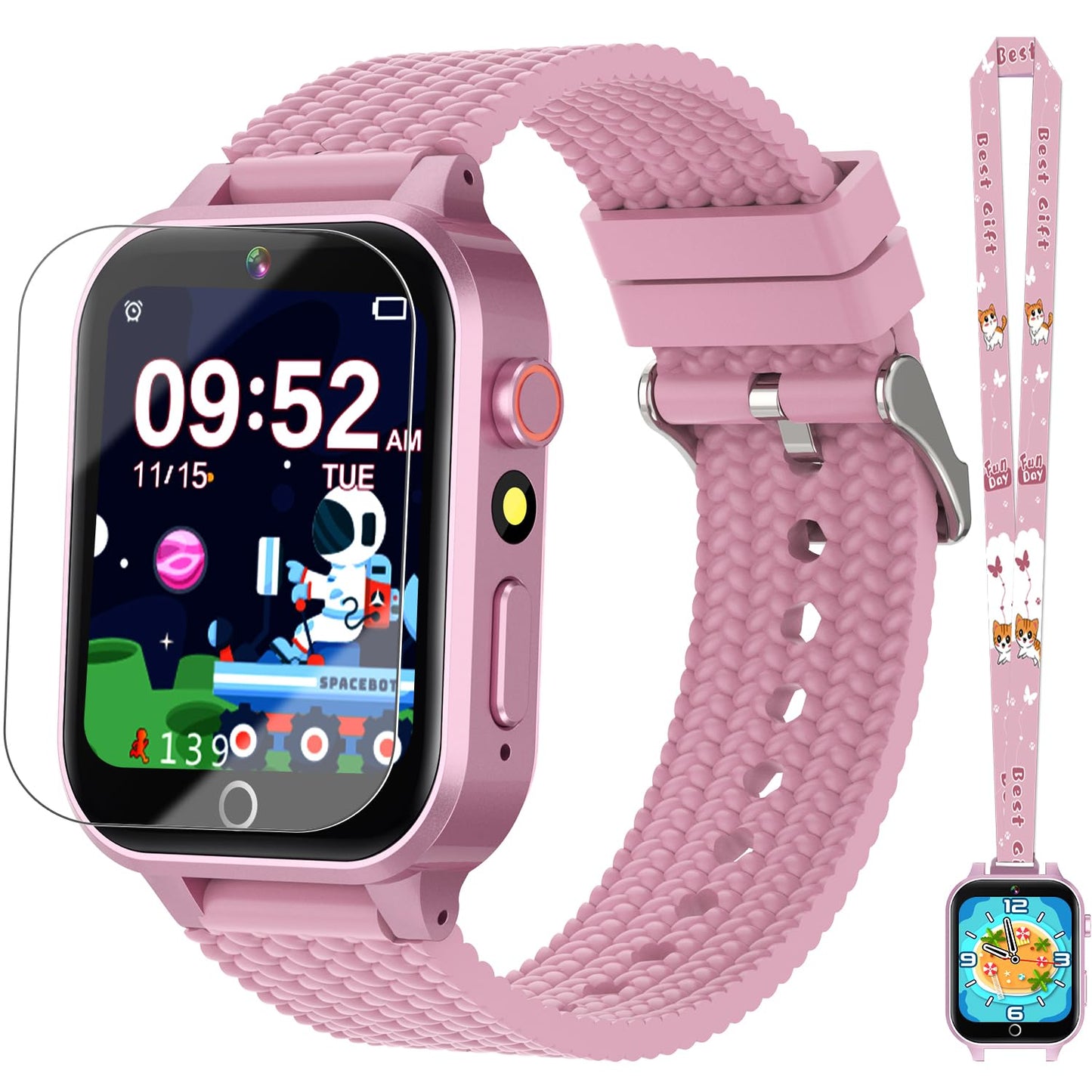 Kids Smart Watch for Girls Age 5-12, Kids Watch with 26 Games, Camera Music Player Pedometer Habit Tracking HD Touchscreen Flashlight Smart Watch for Kids Birthday Gifts for Girls Ages 6 7 8 9 (Pink)