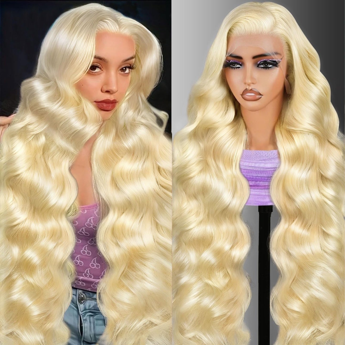 Shciyair 613 Lace Front Wig Human Hair Blonde Wig Human Hair 200 Density 613 HD Lace Frontal Wigs 13x6 Body Wave Blonde Lace Fro