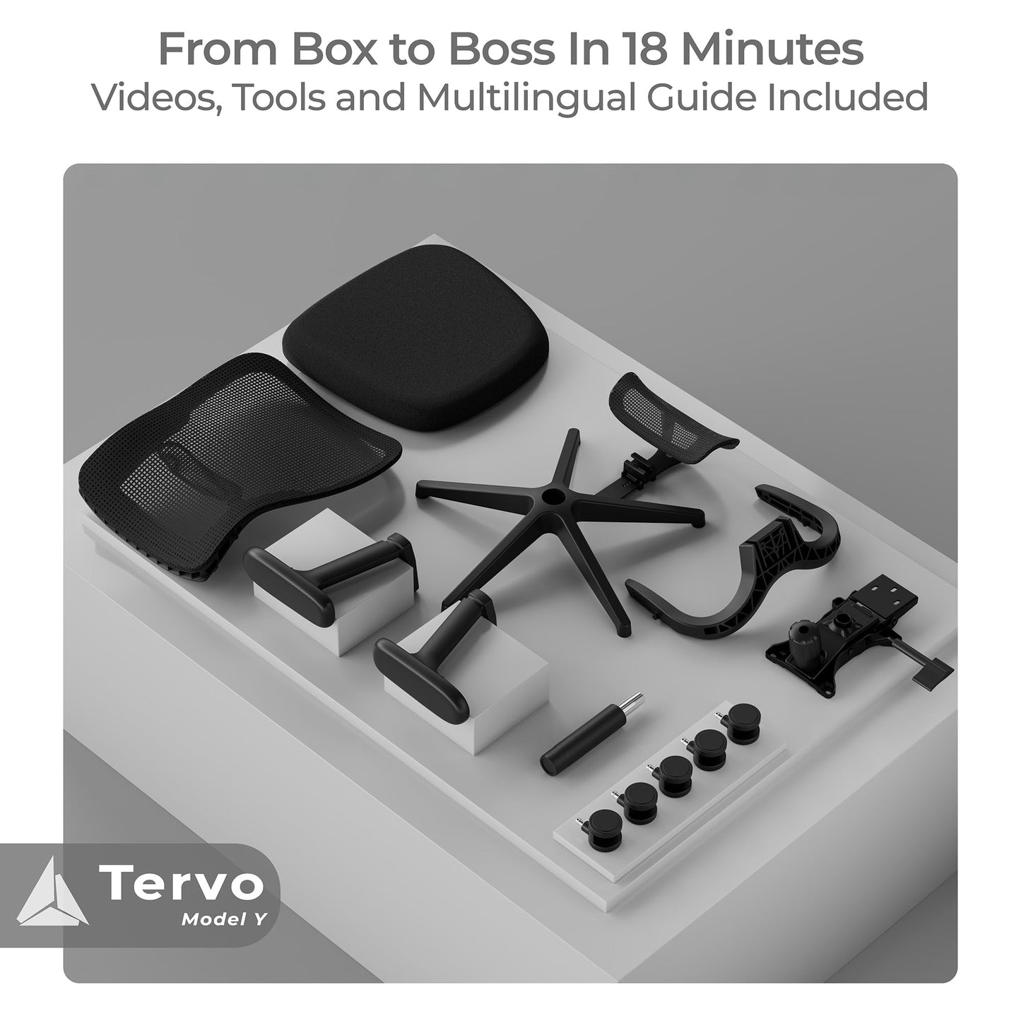 Tervo Model Y | Folding Office Chair for Small Spaces | Gaming Chair for Adults & Kids | Ergonomic Mesh Computer Chair | Foldable Desk Chair Home Work |