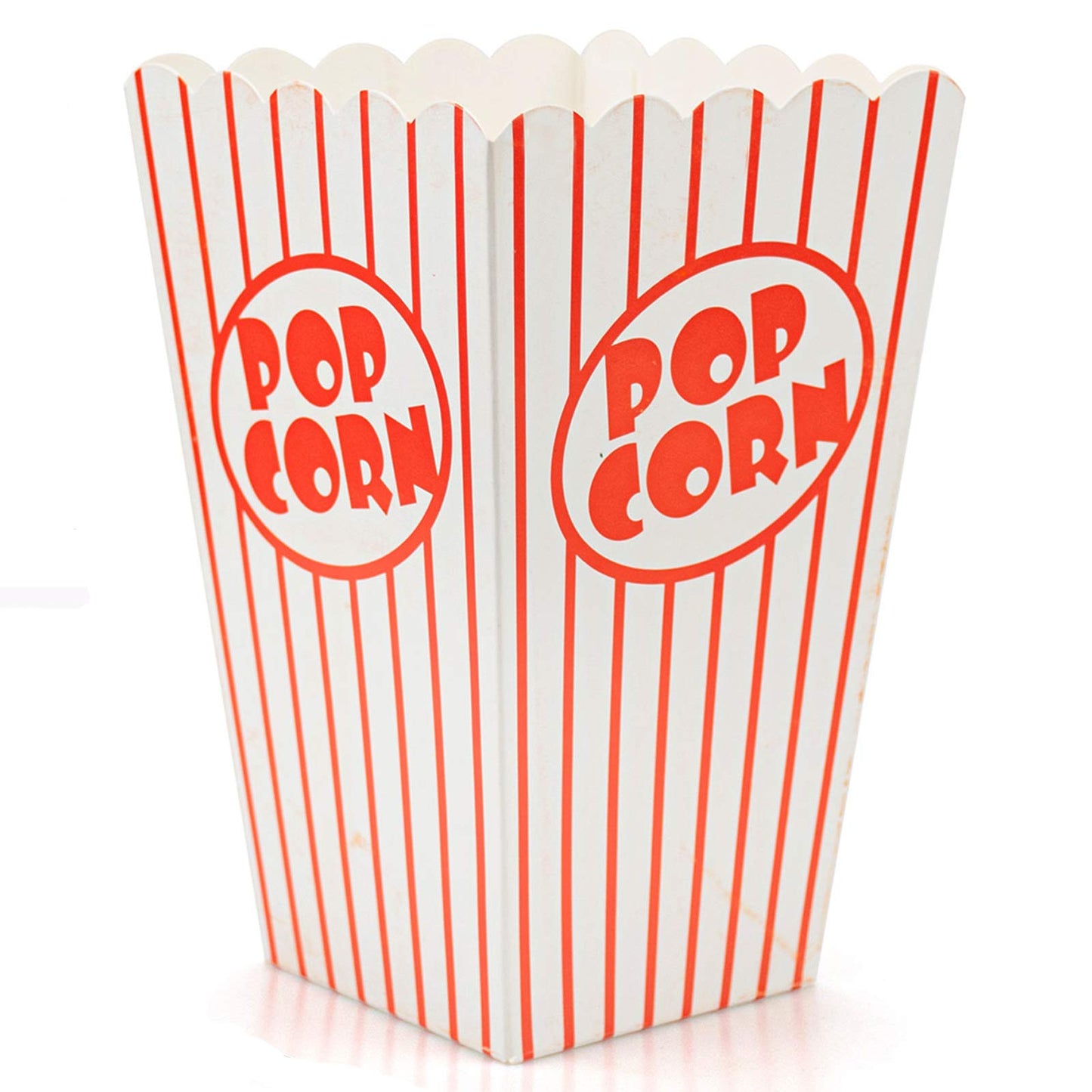 Bekith 100 Pack Paper Open-Top Popcorn Box, Popcorn Containers Striped Red and White, Great for Movie Theater Carnival Party