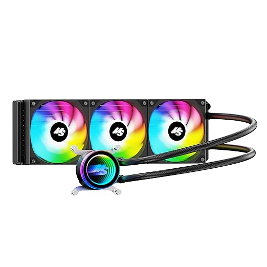 Minorsonic AIO CPU Cooler, 360mm AIO with High-Speed Ceramic Bearing Pump, 3X PWM ARGB Fans, 3-Phase Motor for Better Cool...