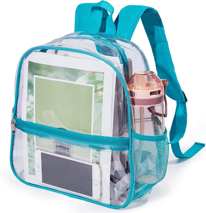 Jusdot Mini Clear Backpack 12"x6"x12" Stadium Approved See Through Bag Waterproof PVC Small Transparent Backpacks for Fest...