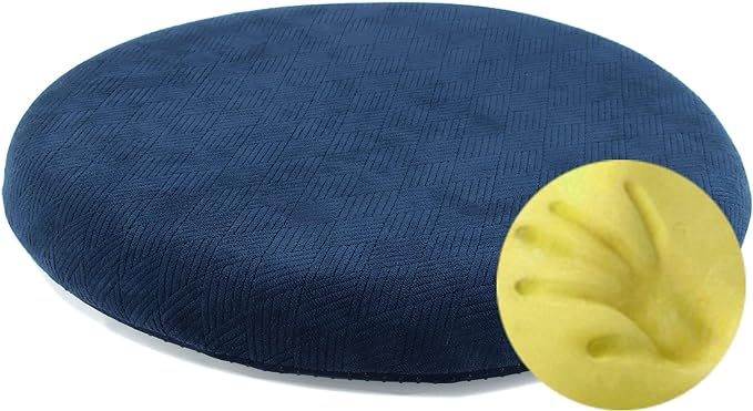 Sigmat Memory Foam Seat Cushion Anti-Slip Soft Round Stool Cushion Chair Pad 20 Inch Navy Blue