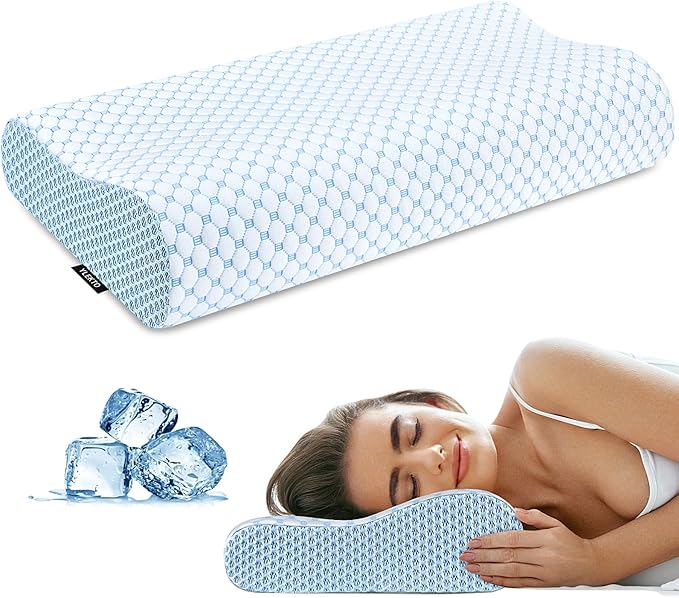 Cervical Pillow for Neck Pain Relief, Contour Memory Foam Pillows for Sleeping, Odorless Ergonomic Pillow Adjustable Ortho...