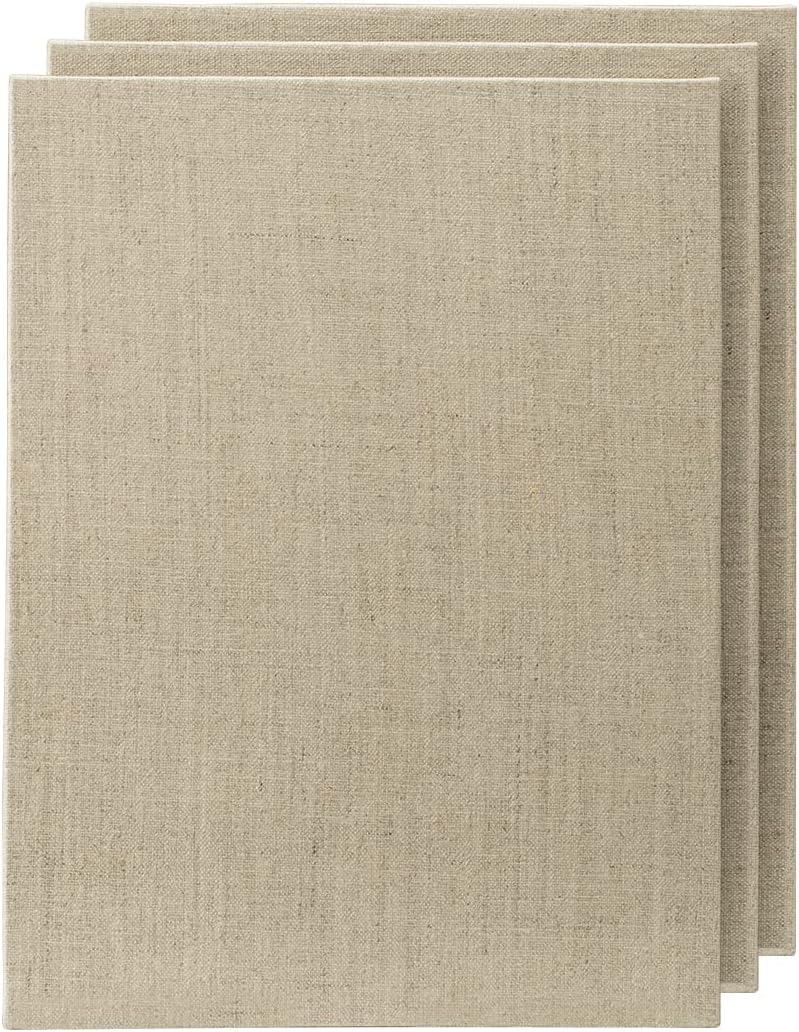 Senso Clear Primed Linen Panels - 16x20-3 Pack of Panels for Painting Oils, Acrylics, Pastels and More