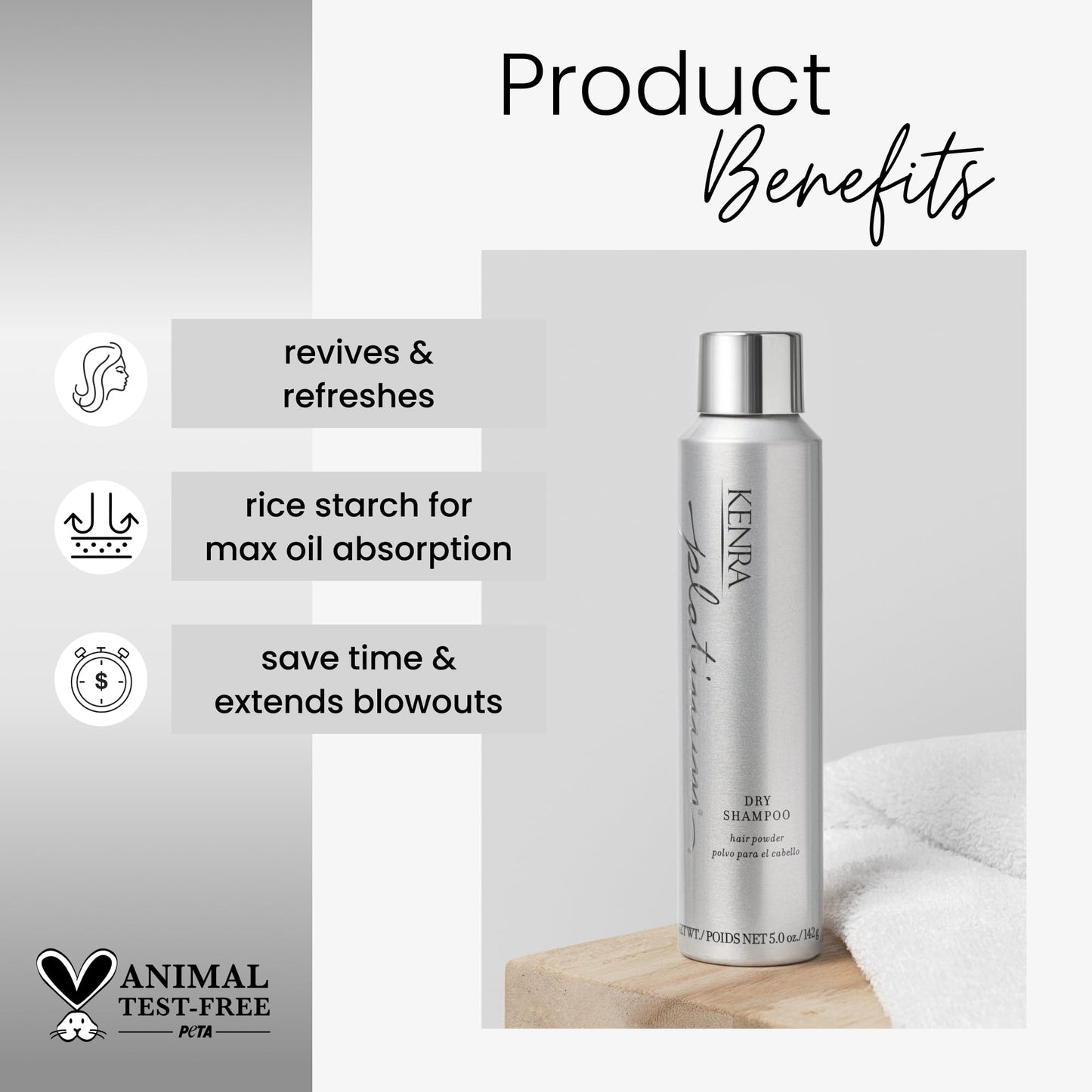 Kenra Platinum Dry Shampoo | Oil Absorbing Spray | Instantly Revives & Refreshes Hair | Saves Time & Extends Blowouts | All Hair