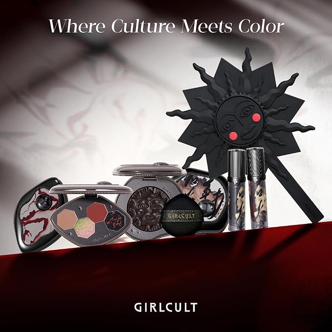 GIRLCULT 5-in-1 Makeup Gift Set – Playful All-in-One Makeup Kit with Eyeshadow Quad, Cream Blush, Matte Lip Stains & Hand Mirror, Pigmented & Blendable, Valentine’s Day & Holiday Beauty Gift