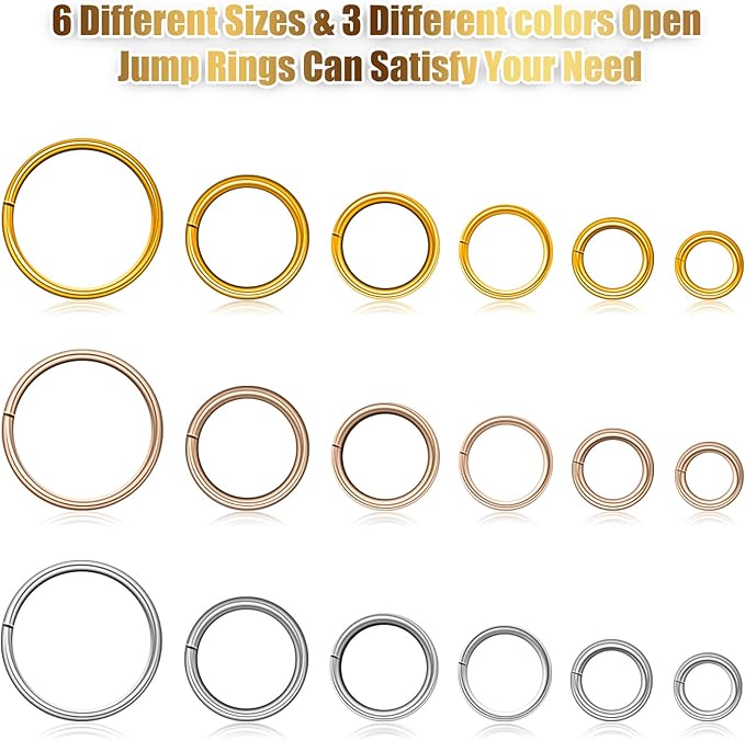 1014 Pieces Nail Dangle Charm Piercing Tool Hand Drill, Nail Charms 6 Sizes Jump Ring Connector with Jump Ring Open Close Tool Pliers and Tweezers for Jewelry Making