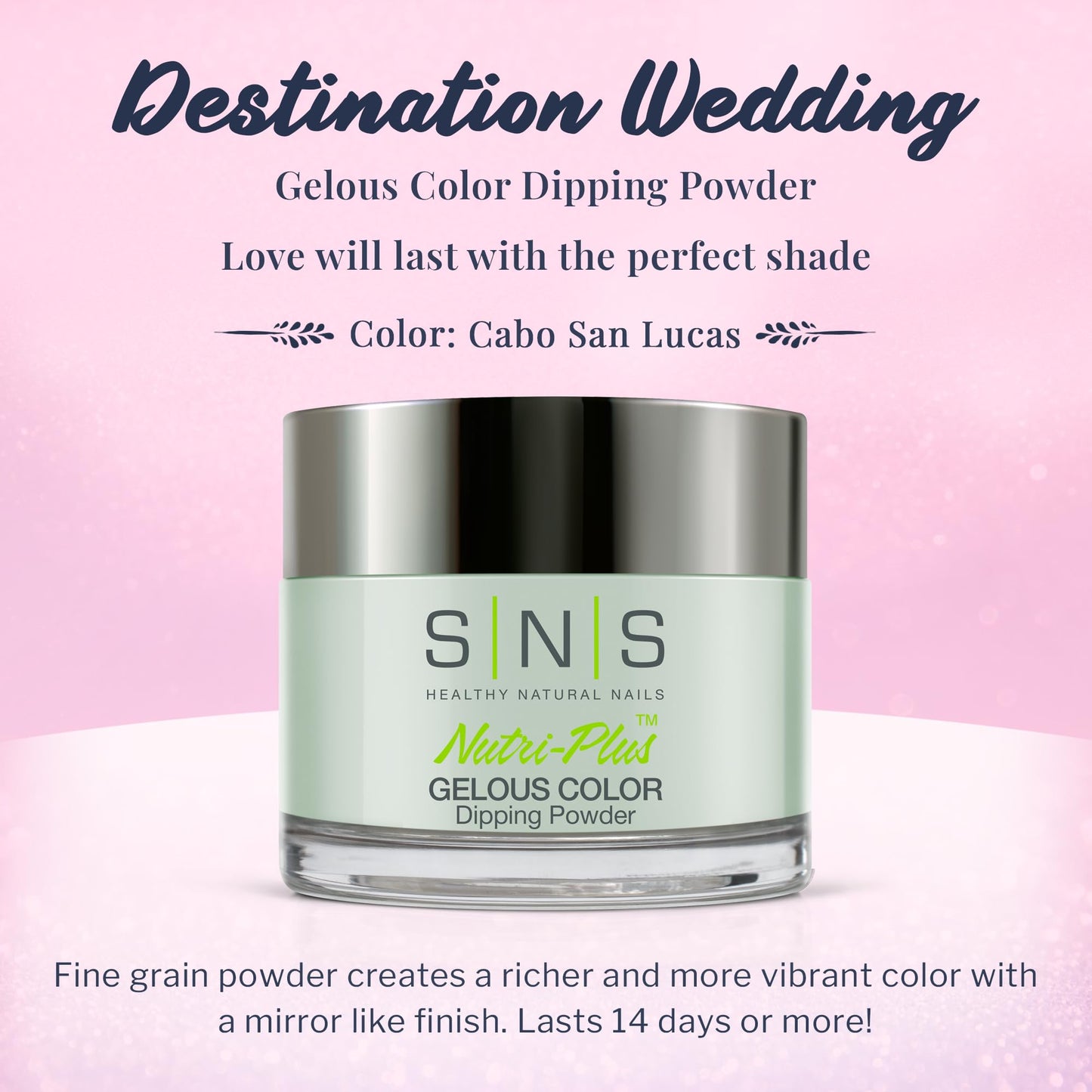 SNS Nail Dip Powder, Gelous Color Dipping Powder - Cabo San Lucas (Green/Seafoam, Cream) - Long-Lasting Dip Nail Color Lasts 14