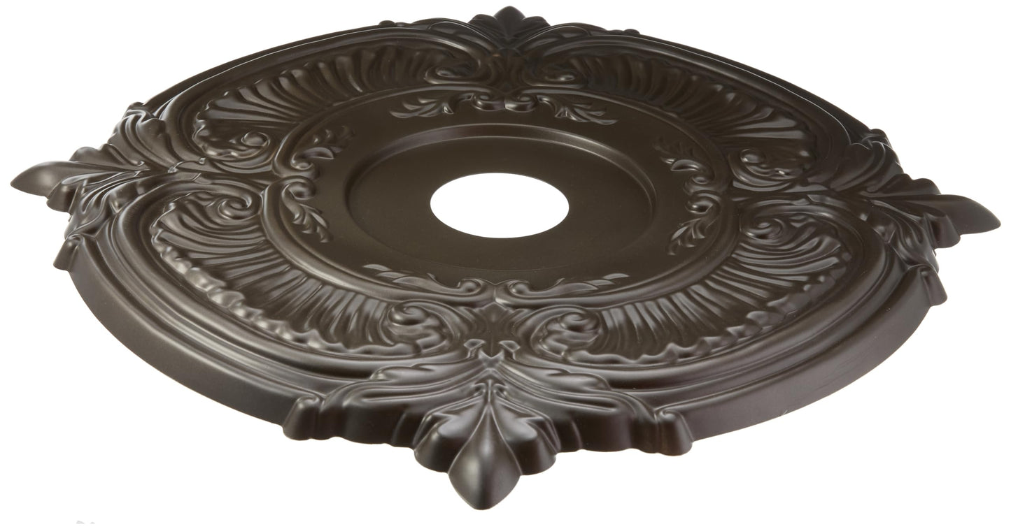 22Od X 3 1/2Id X 1P Attica Thermoformed Pvc Ceiling Medallion (Fits Canopies Up To 7 3/4), Bright Coat Dark Bronze