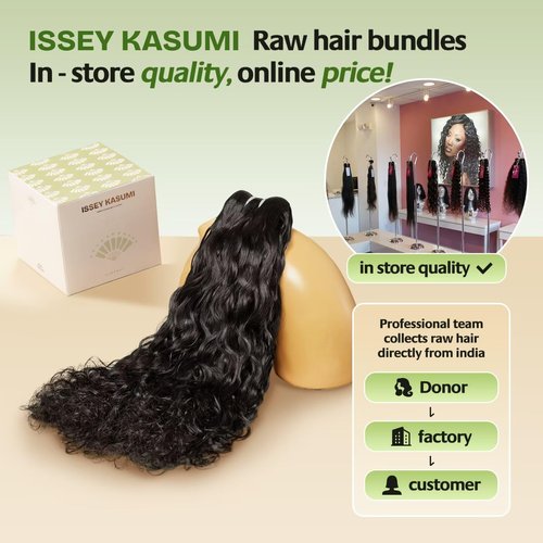ISSEY KASUMI Raw Indian Human Hair Single Bundle,Triple Lifespan Than Regular Virgin Hair,In-Store Quality,Online Price! 100% Raw Indian Hair Bundles Water Wave Raw Hair Bundles 20 Inch