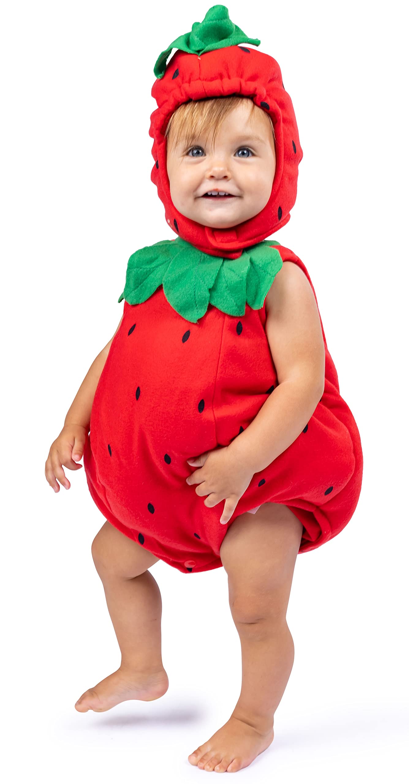 ress-Up-America Baby Strawberry Costume - Halloween Strawberry Romper for Girls