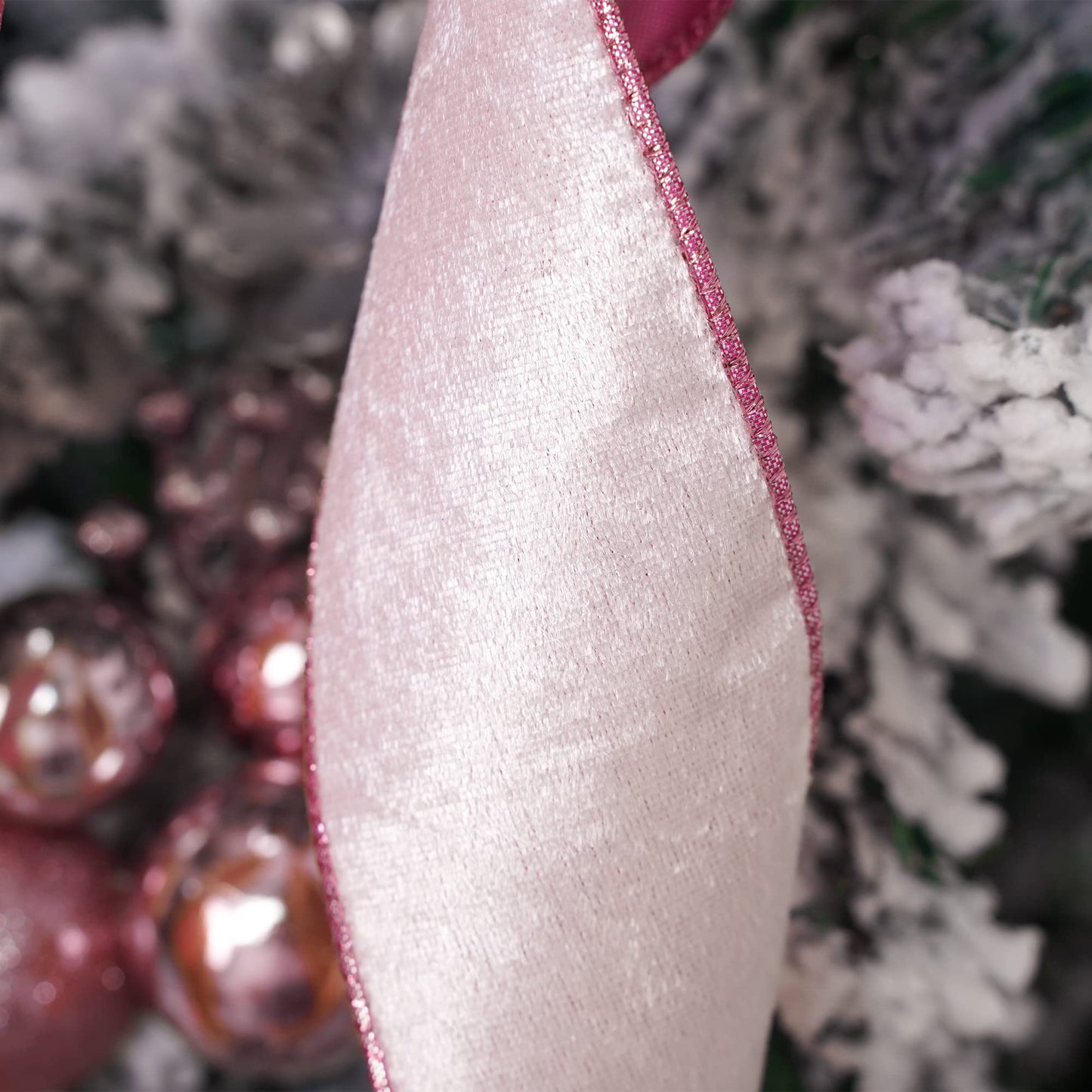 MEEDEE Pink Glitter Christmas Tree Topper - 12" Wide Velvet Bow for Christmas Tree (1 Pack)