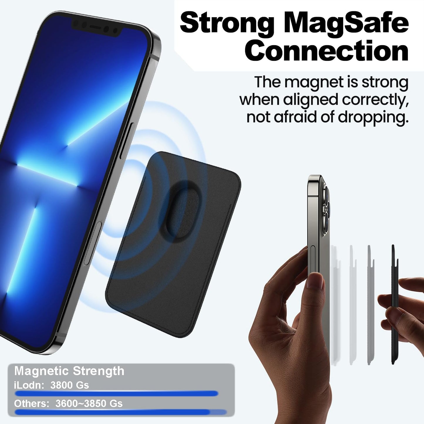 [2 Pack] Magnetic Wallet Compatible With Magsafe For Iphone 16 15 14 13 12 Pro Max Plus Model, Upgraded Mag 3 Safe Card Holder S