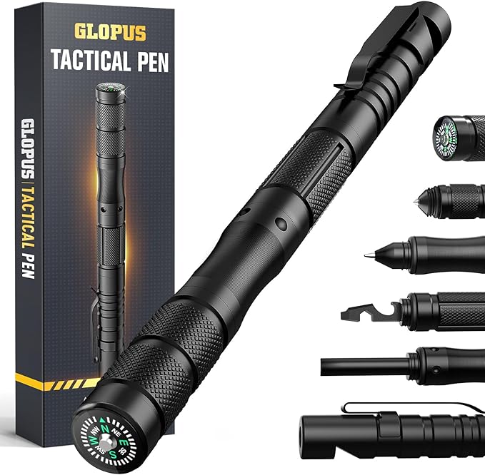 Stocking Stuffers for Men Adults, 9 in 1 Tactical Pen, Mens Christmas Gifts for Men Dad Him Husband Boyfriend, White Eleph...