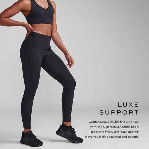 2XU Women's Form Hi-Rise Compression Tights - Performance Activewear for Training, Improved Recovery - Black/Black - Size Medium