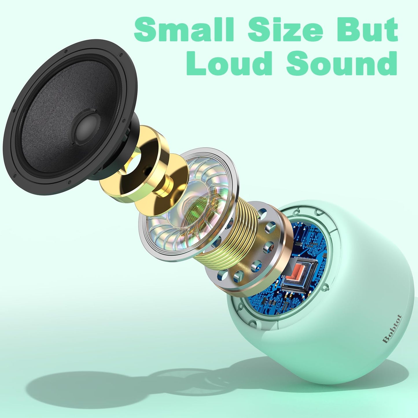 Bobtot Portable Bluetooth Speakers With Strap Easy To Carry, Wireless Ipx5 Waterproof Mini Speaker With Loud Stereo Sound, 20 Ho