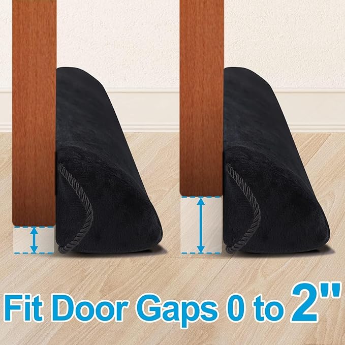 HomeProtect Under Door Draft Stopper 30 Inch Triangle Door Weather Stripping Reduce Wind/Breeze Noise Light Blocker Door Sweeps, Improved Triangle Design More Fits 0 to 3" Door Gaps Black
