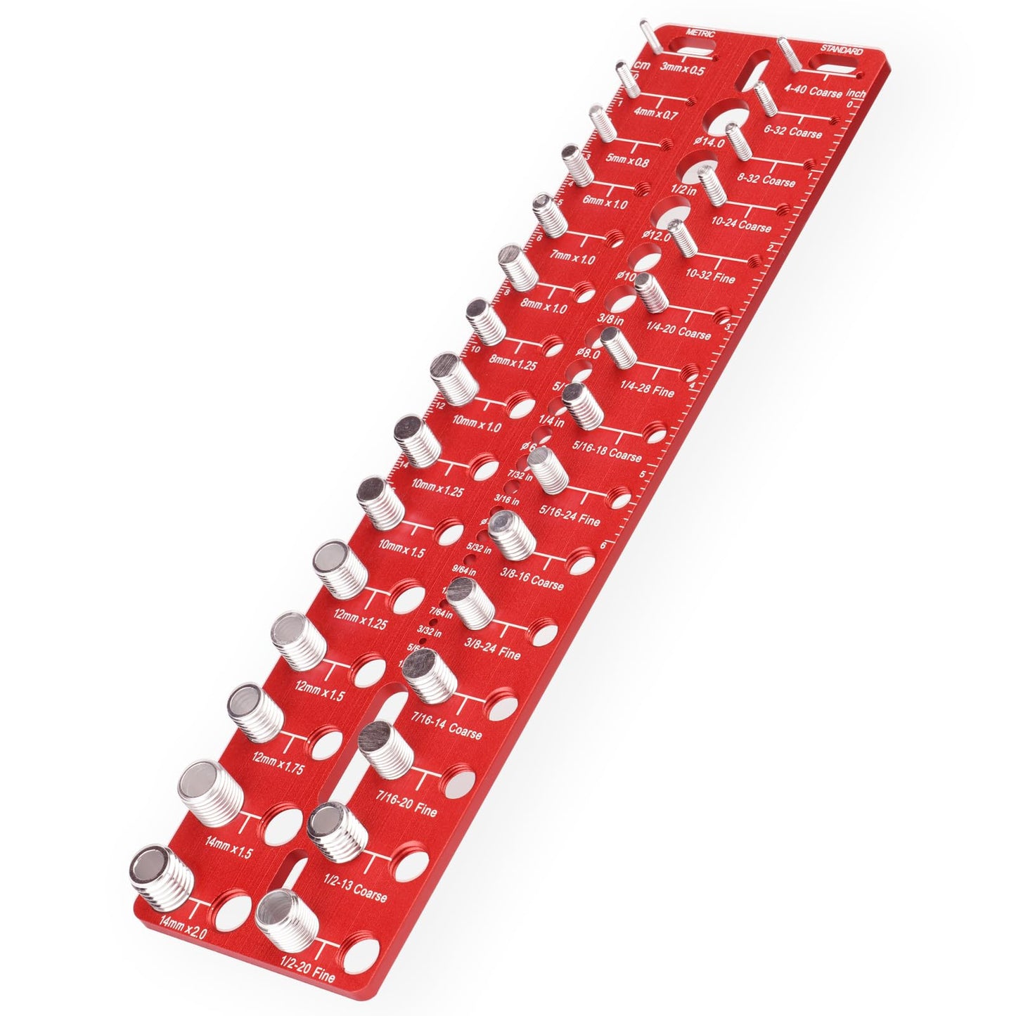Manalete Thread Checker, 49 Nut and Bolt Thread Checker, Screw Size and Thread Identifier Gauge with 15 Standard & 15 Metric &19 Drill Bit Gauges, Bolt Size Finder for Quickly Identify Thread Sizes